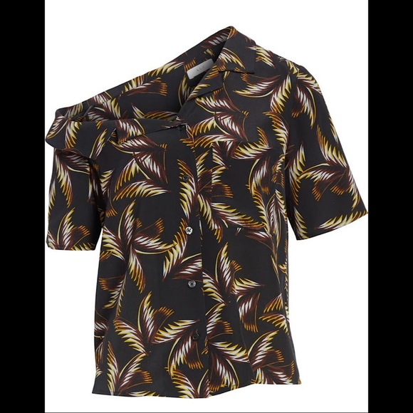 🔥🔥🔥NWT A.L.C Silk Josephine Off Shoulder Blouse - Picture 2 of 5